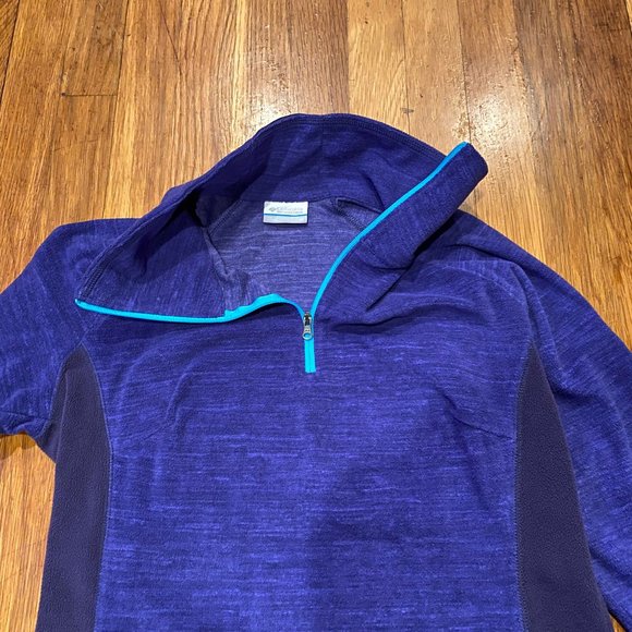 Columbia Purple/Teal Pullover W/Zip Size M - Picture 3 of 5